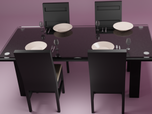 black dinning room 3D मॉडल