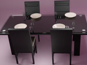 black dinning room 3D Model