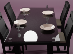 black dinning room 3D मॉडल