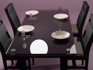 black dinning room 3D Model