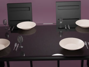 black dinning room 3D Model
