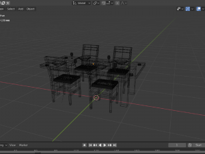 black dinning room 3D मॉडल