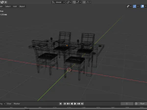 black dinning room 3D Model