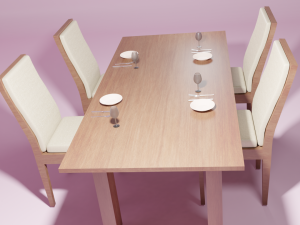 dark wood dinning room 3D Model