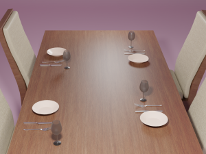 dark wood dinning room Modelo 3D