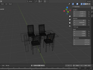dark wood dinning room Modelo 3D