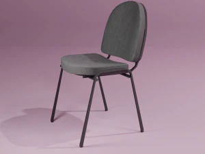 cadeira de tecido preto Modelo 3D