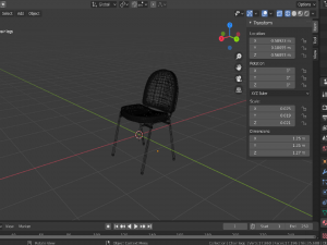 black fabric chair Modelo 3D