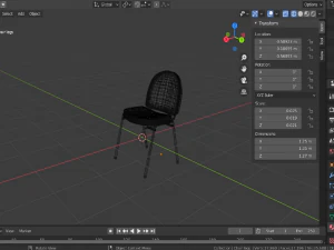 black fabric chair 3D Model