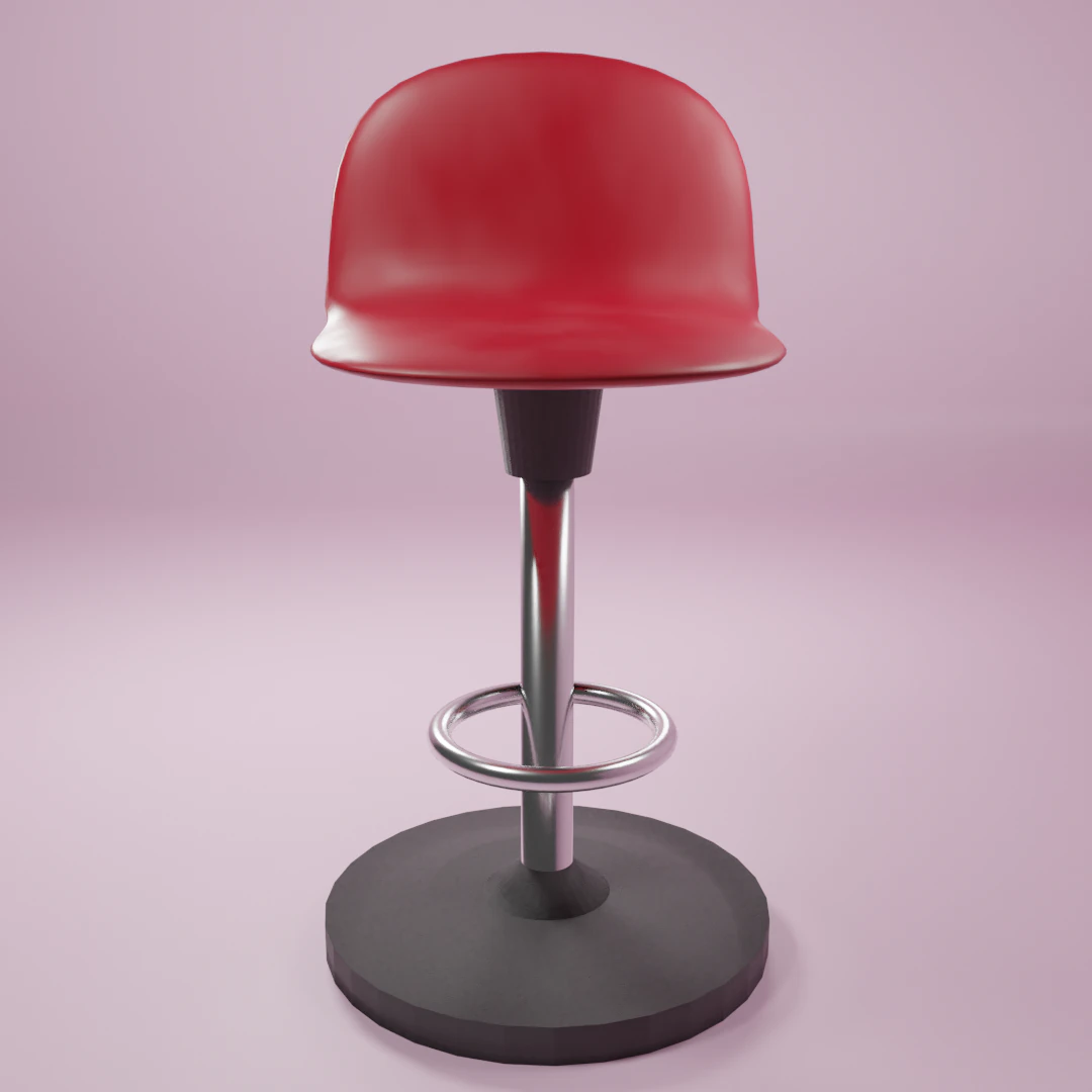 red bar chairs 3D Model .c4d .max .obj .3ds .fbx .stl .blend