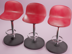 red bar chairs 3D मॉडल