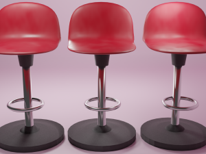 red bar chairs 3D मॉडल