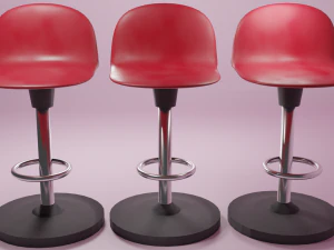 red bar chairs 3D Model
