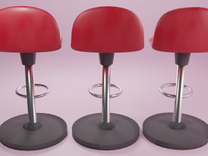red bar chairs 3D मॉडल