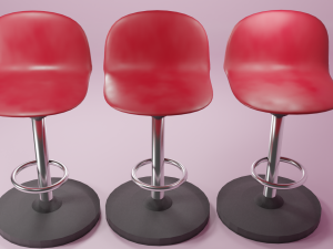 red bar chairs 3D मॉडल