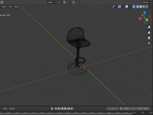 red bar chairs 3D मॉडल
