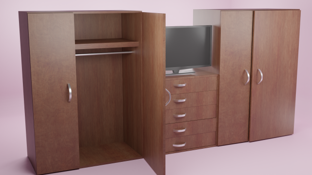 big dark wood closet 3D 模型 .c4d .max .obj .3ds .fbx .stl .blend 