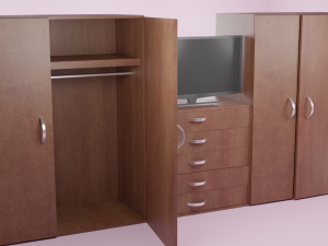 big dark wood closet 3D Model
