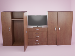 big dark wood closet 3D 模型