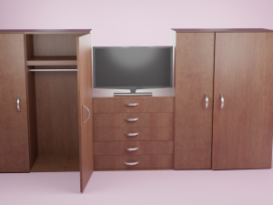 big dark wood closet 3D 模型
