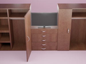big dark wood closet 3D 模型