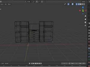 big dark wood closet 3D 模型