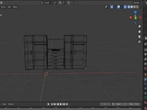 big dark wood closet 3D Model
