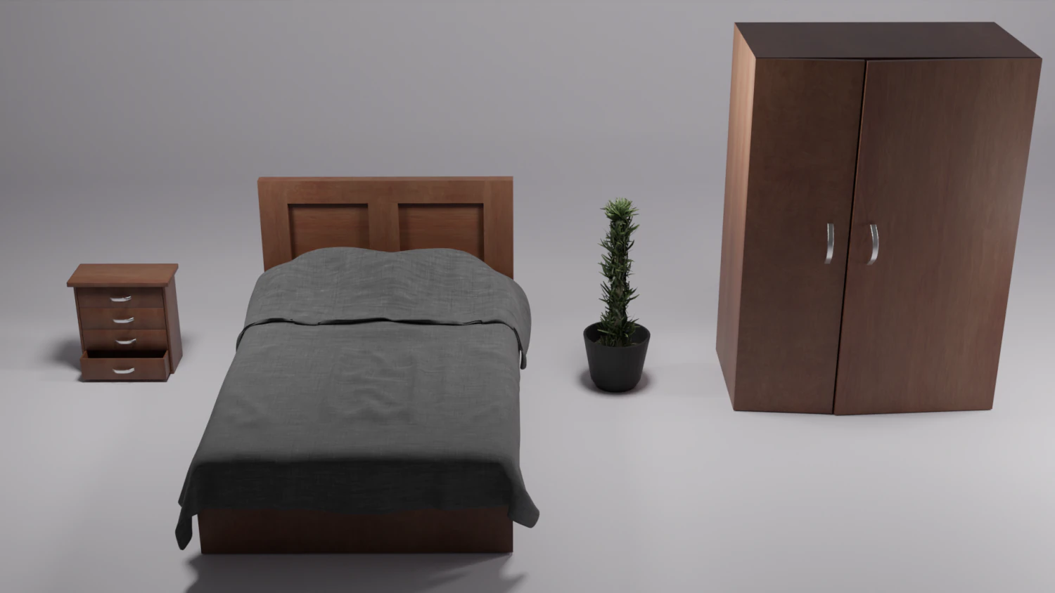 bedroom 3D Model .c4d .max .obj .3ds .fbx .stl .blend 