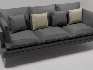 sof&aacute; escuro Modelo 3D