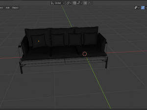 dark sofa 3D 模型
