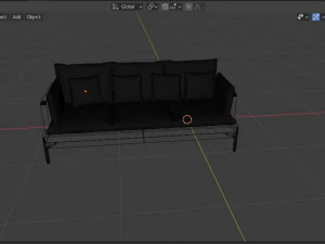 sof&aacute; oscuro Modelo 3D