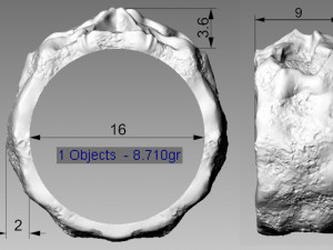 Skull ring 3Dプリントモデル