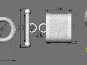 Cat head bracelet Modelo de Impressão 3D