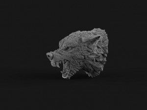 Wolf head Model Cetak 3D