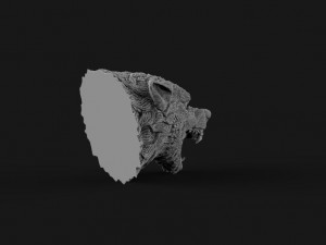 Wolf head Model Cetak 3D