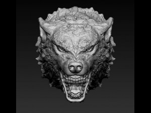 Wolf head Model Cetak 3D
