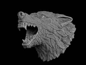 Wolf head Model Cetak 3D