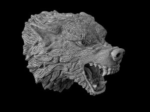 Wolf head Model Cetak 3D
