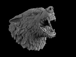 Голова волка 3D Принт Модель
