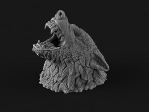 Wolf head Model Cetak 3D