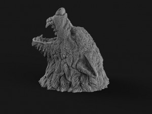 Wolf head Model Cetak 3D