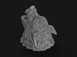 Wolf head Model Cetak 3D