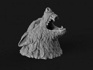 Wolf head Model Cetak 3D
