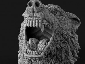 Wolf head Model Cetak 3D