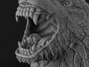 Wolf head Model Cetak 3D
