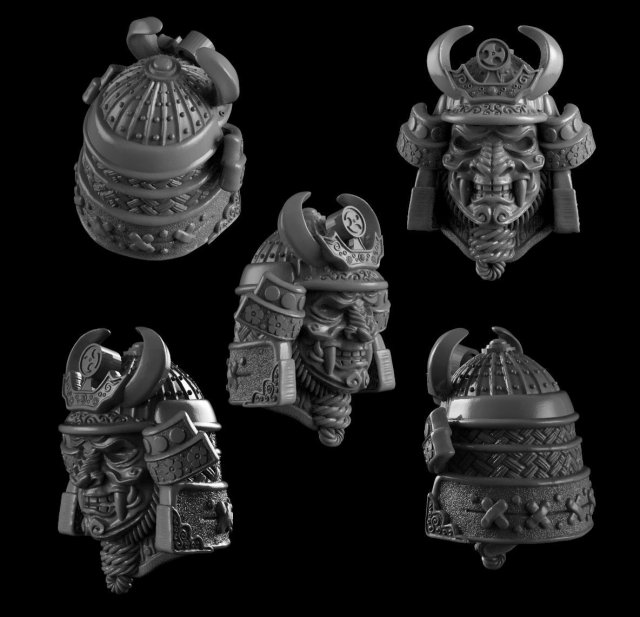 The head of a samurai 3D प्रिंट मॉडल .c4d .max .obj .3ds .fbx .stl .blend 
