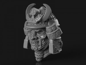 The head of a samurai 3D प्रिंट मॉडल