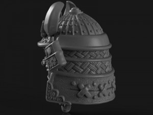 The head of a samurai 3D प्रिंट मॉडल