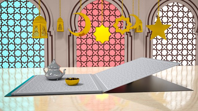 Ramadan Kareem - Motion Video 3D 모델 .c4d .max .obj .3ds .fbx .stl .blend 