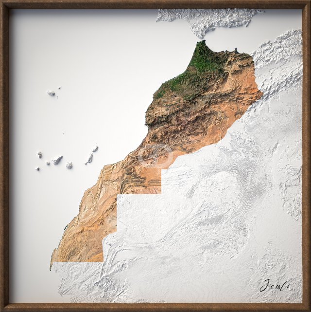 Map Morocco Modelo 3D .c4d .max .obj .3ds .fbx .stl .blend 